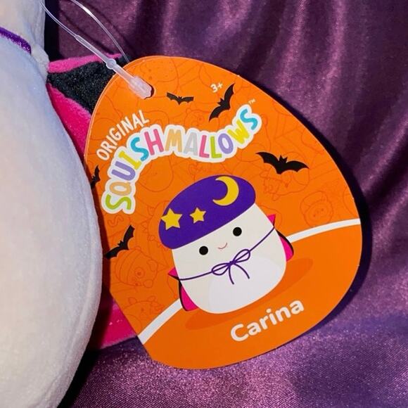 Squishmallow Carina The Mushroom 8 Inch Kellytoy Plush 2023 Halloween Cape w/Tag - Picture 2 of 10